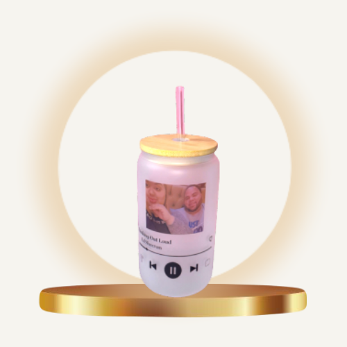 Custom Music Player Glass Cup